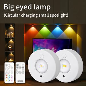 RGB 흰색 Led 야간 조명 IR 원격 제어 충전식 램프 무선 캐비닛 조명 스포트라이트 디스플레이 옷장