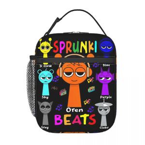 Incredibox Sprunki 절연 점심 가방 재미 있은 게임 점심 컨테이너 휴대용 열 쿨러 도시락 상자 피크닉