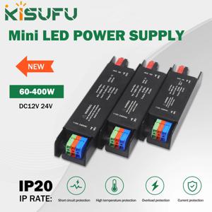 울트라 얇은 음소거 조명 변압기 60W 100W 200W 300W 400W LED 스트립 전원 공급 장치 AC110V 220V ~ DC12V 24V LED 변환기