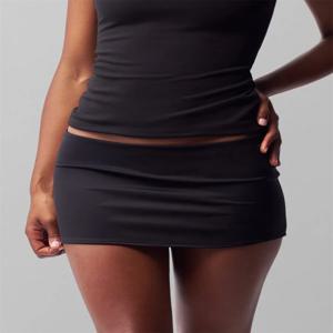 여성 블랙 미니 스커트 Y2K 로우 라이즈 마이크로 미니 스트레치 스커트 펜슬 Bodycon 짧은 스커트 streetwear