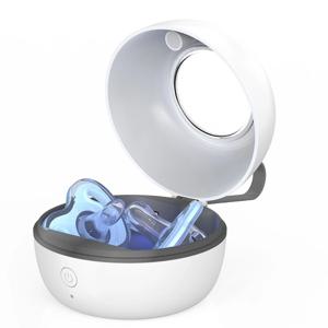휴대용 젖꼭지 살균기 홀더 보관 상자 UVC 라이트 젖꼭지 소독제 클리너 상자 USB C 부모를위한 충전식 아기