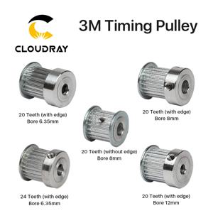 Cloudray CO2 레이저 금속 부품 DIY CO2 레이저 조각 절단기 용 동기식 HTD 3M 기어 풀리 6.35/8/12mm