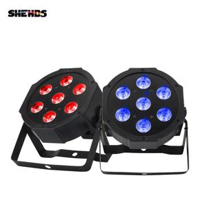 2/4Pcs 7X12W RGBW / 7x18W RGBWA+UV LED 플랫 파 라이트 모바일 플러그 매우 조용한 팬 가족 생일 파티 극장 결혼식