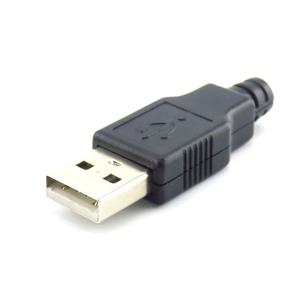 2.0 USB 타입 A 수 2.0 소켓 커넥터, 검정색 플라스틱 커버, 납땜 타입 4 핀 플러그, DIY 커넥터 E1