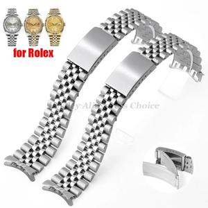 18/19/20/21mm 곡선 엔드 솔리드 스테인레스 스틸 밴드 롤렉스 DATEJUST for Jubilee Strap for Seiko 팔찌 남성용 여성용 시계 밴드