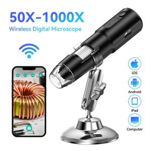 무선 디지털 현미경 50X-1000X 배율 안드로이드 IOS 아이폰 PC 전자 스테레오 와이파이 현미경에 대한 유연한 스탠드