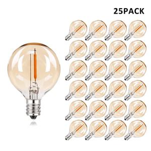 25PCS 빈티지 LED 필라멘트 전구 E12 G40 1W 앰버 유리 동등한 10W 백열 에디슨 Led 문자열 빛 교체 전구