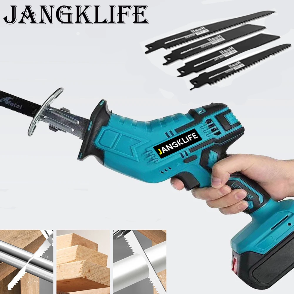 무선 왕복 톱 18V 가변 속도 전기 톱 목재 금속 파이프 절단 Makita 18v 배터리 (배터리 제외)