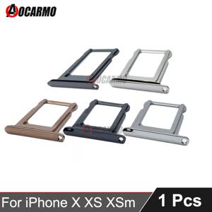 Apple iPhone X XS Max SIM 카드 트레이 용 1 개/몫 스테인레스 스틸 서랍 홀더 단일 듀얼 슬롯 교체 부품