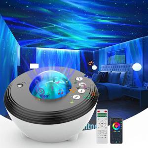 스타 프로젝터 LED 오로라 프로젝터 블루투스 스피커 야간 조명 흰색 소음 갤럭시 프로젝터 침실 어린이 장식 홈