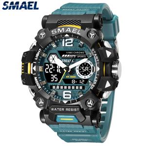 SMAEL 8072 남성용 방수 시계 Janpenese Quartz Chronograph 헤비 듀티 시계 남성용 알람 전자 손목 시계 reloj de hombre