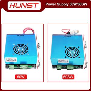 Hunst MYJG-50W 60W CO2 레이저 전원 공급 장치 110V/220V 옵션, 40W 50W 70W 절단 및 조각 기계 유리관에 적합