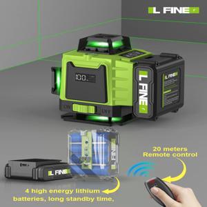 LFINE 3D/4D 레이저 레벨 12/16 라인 수평 및 수직 원격 제어 8 라인 360 ° 셀프 레벨링 레이저 레벨