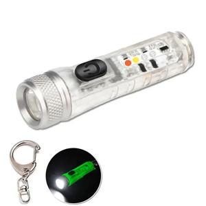 미니 키 체인 손전등 LED 충전식 토치 휴대용 마그네틱 USB 충전 손전등 높은 전력 캠핑 장거리 랜턴