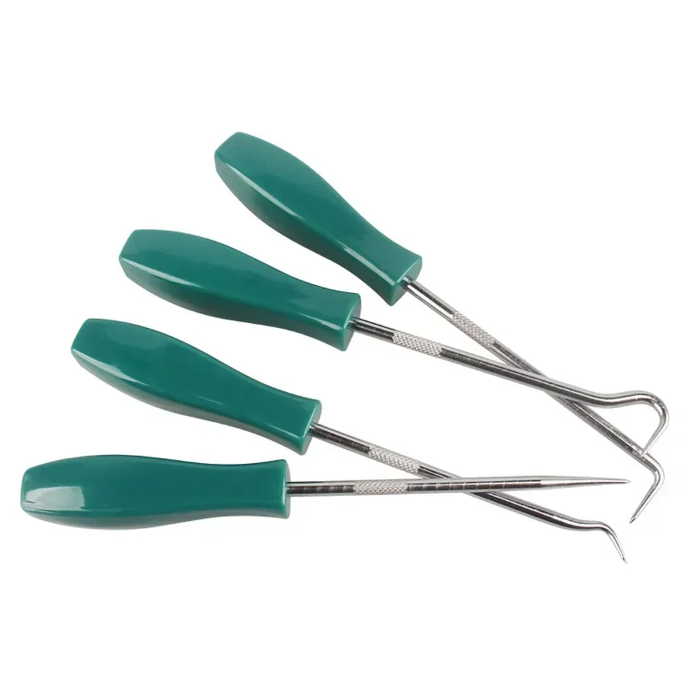 4pcs 135mm 자동차 자동차 차량 오일 씰 스크류 드라이버 세트 O-링 씰 가스켓 풀러 리무버 선택 후크 자동차 수리 도구