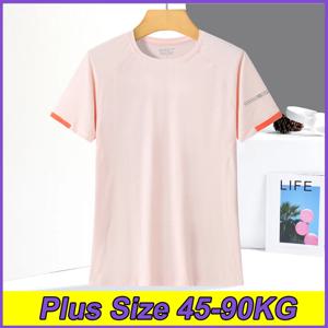 여성용 플러스 사이즈 티셔츠 빠른 건조 통기성 탑 M-4XL 농구 운동복 40-90KG 레이디 야외 하이킹 피트니스 티셔츠