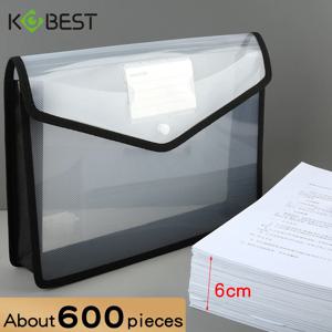 1Pcs 투명 A4 방수 파일 폴더 프레스 버튼 데이터 저장 사무용품에 대 한 플라스틱 문서 가방