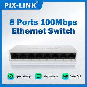 PIX-LINK SW08 네트워크 스위치, 홈 오피스용 미니 이더넷 8 포트, 10 Mbps, 100Mbps 고속 네트워크 스위치 스플리터
