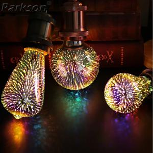 3D LED 전구 E27 220V ST64 G80 G95 G125 A60 다이아몬드 하트 장식 LED 램프 휴일 조명 참신 크리스마스 램프