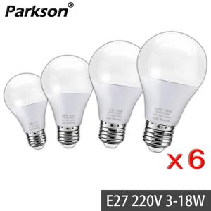 E27 LED 램프 전구, 실내 조명, 가정용 샹들리에 스포트라이트, AC 220V, 230V, 240V, 18W, 15W, 12W, 9W, 6W, 로트당 6 개