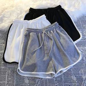 여성용 S-3XL 블랙 스트라이프 반바지, 오버사이즈 화이트 와이드 레그 반바지, 한국 패션, 하이 웨이스트, 헐렁한 스포츠 반바지, 여름 신상