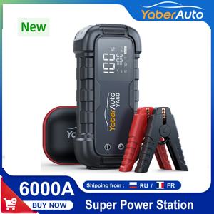 6000A 점프 스타터 150W DC 자동차 배터리 충전기 3.3 LED 스크린 600 루멘 손전등 배터리 충전기 슈퍼 시작 장치