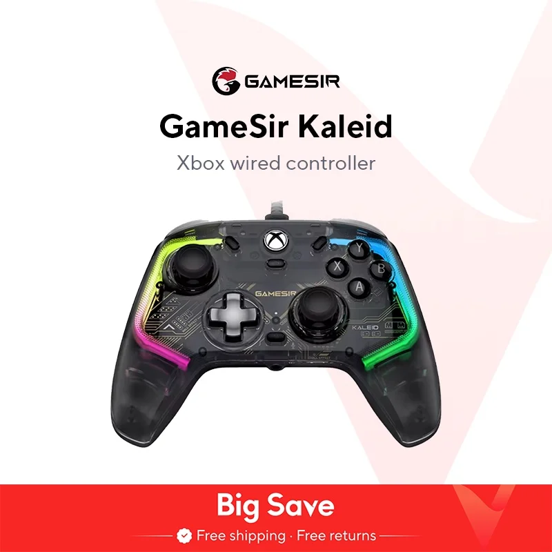 GameSir Kaleid Xbox 컨트롤러 유선 게임패드, Xbox 시리즈 X, Xbox 시리즈 S, Xbox One 게임 콘솔용, 홀 효과 조이스틱 포함