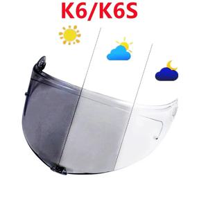 AGV K6 K6s 헬멧 안경 스크린 실드 앞 유리 액세서리 부품 자동 색상 렌즈 용 포토 크로 믹 바이저