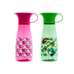 트라이탄팝 흘림방지 스파우트컵  자기주도컵 아기 유아 빨대컵 물병 350ml (2개세트-디자인선택)
