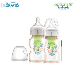 닥터브라운 와이드넥 옵션스 플러스 PPSU 데코 젖병 150ml_2P