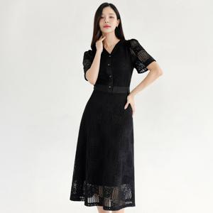 (~XXL까지) 루네즈 레이스 펀칭 플레어 원피스 여름 하객룩 오피스룩 데이트 모임 미시 빅사이즈