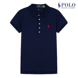 [POLO RALPH LAUREN] 폴로 랄프로렌 여성 슬림핏 스트레치 반팔 카라티 네이비 [5 버튼]