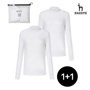 [인기] 헤지스여성 1+1 냉감티셔츠 UV차단 하이넥이너 골프티셔츠 HWTS5B910