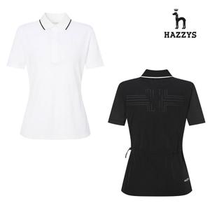 [인기] 헤지스여성 반팔티 평상겸용 우븐 하이브리드 골프티셔츠 HWTS5B351