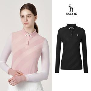 [인기] 헤지스여성 냉감 카라 긴팔티 평상겸용 하이브리드 골프티 HWTS5B302