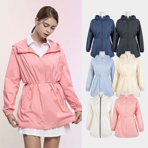 캔디팝 여성 힙커버 경량 바람막이 후드 롱 데일리 빅사이즈 집업 자켓(AB42JK015W)