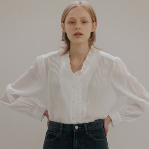 (정상가 138000원) spring cotton pin-tuck blouse (white)
