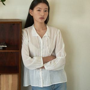 (정상가 159000원)  lace pin-tuck blouse (white)