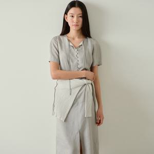 (정상가 209000원) button layered dress (greyish mint)