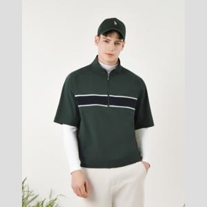 헤지스골프 그린 남성 헤리티지 반팔 아노락 점퍼HUJU5B312E3