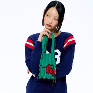 [50주년 한정판] Lucky Pleats Knit S 50th Hello Kitty Jelly Green