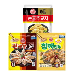 참깨만두 396g 2개 + 진짬뽕만두 396g 2개 + 순후추교자 324g 2개
