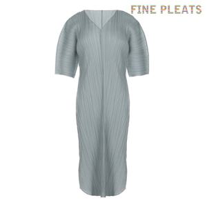 [FINE PLEATS] 피네 플리츠 브이넥 커팅 원피스 라이트 민트