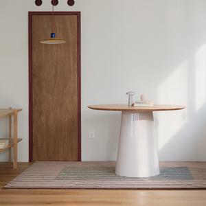 헨지디자인 비노 샌드베이지 라운드 화이트 오크 테이블
