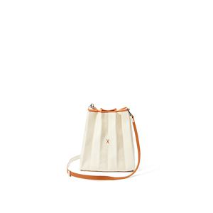 Lucky Pleats Canvas Cross Mini Ivory_Cream