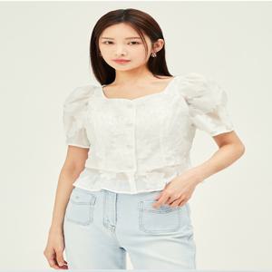 [JJ지고트]자가드 페플럼 블라우스GP5A0BL531