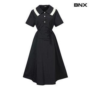 정상가:99,000원 ㅣ 세일러 카라 반팔 롱 원피스 (BX2OP002L0)