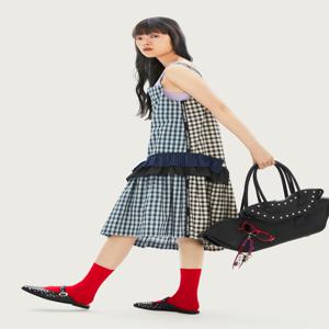 체크MIX 셔링원피스 LFDAA24150XXX