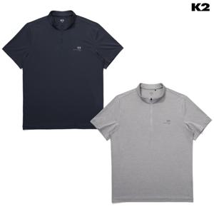K2 남성 기능성 스트라이프 메쉬 반팔 집업 티셔츠 GMM24295