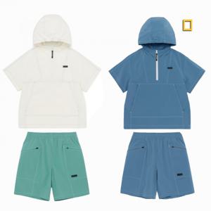 [내셔널지오그래픽키즈] K252UAN220-SET 아델리1 아노락 세트 반팔 반바지